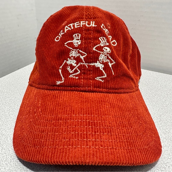 NWOT Grateful Dead Dancing Skeletons Corduroy Strapback Cap Burnt Orange - Picture 1 of 7